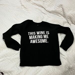 Brunette the Label , women’s XS / Small Black Graphic Sweatshirt. This wine